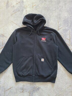 Carhartt Rain Defender Zip Up Hoodie L Black Workwear Jacket